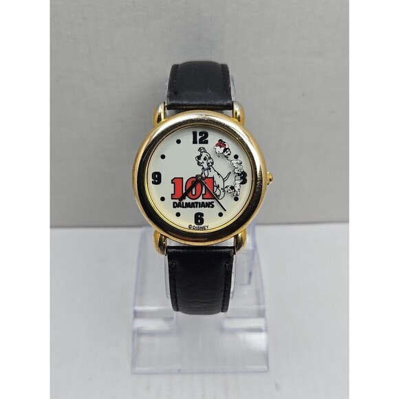 Rare Vintage Disney Mickey Inc 101 Dalmatians Rotating Watch Gold New Battery main image 12